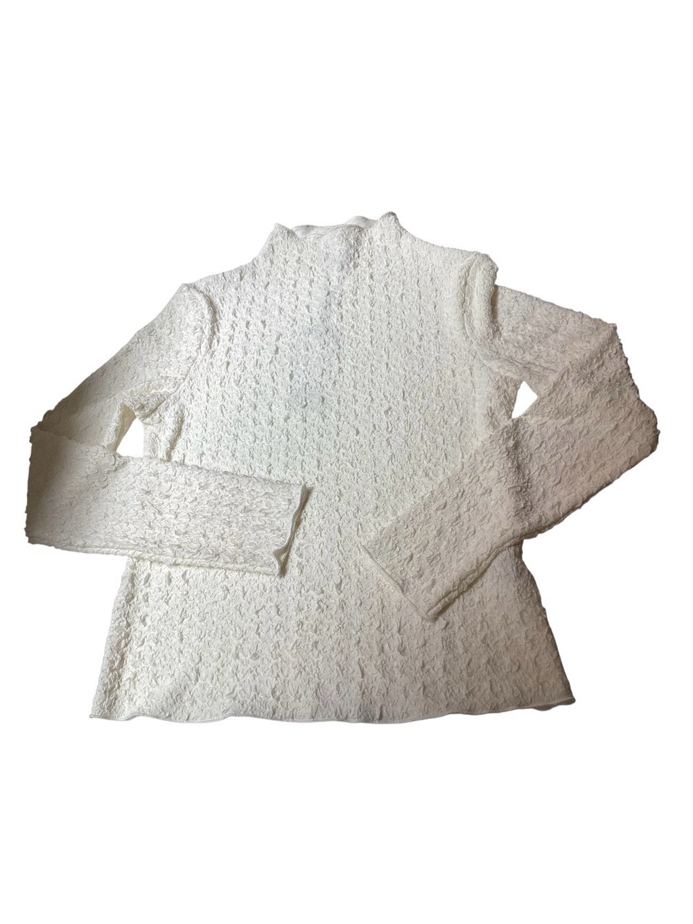 Jason Wu Cream Textured Lace Mock Neck Top
